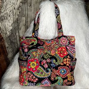 Vera Bradley (RETIRED) Symphony in Hue Pleated Tote Bag
